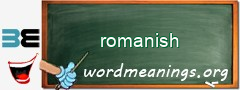 WordMeaning blackboard for romanish